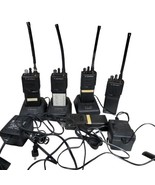 Motorola HT1000 VHF UHF 5 Radio Lot with 2 chargers spare parts set working - $326.60