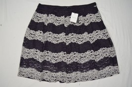 NEW Who What Wear 24W Woman Plus Black White Lace Stripe A-Line Skirt - £7.04 GBP