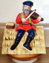 1960&#39;s Vintage Fiddler on the Roof Music Box Fiddle Violin Japan Revolving - $13.49