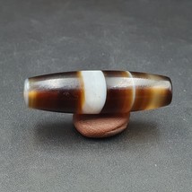 Antique Old Yemeni Agate Natural Rare pattern Banded Agate Bead 37mm BD-2 - £46.26 GBP