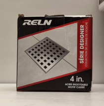 RELN 4 in. x 4 in. Stainless Steel Square Shower Drain with Square Patte... - $29.11