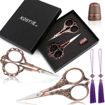 2 Pairs Embroidery Scissors Set, Sewing Scissors Sharp Tip Stainless Ste... - £20.15 GBP