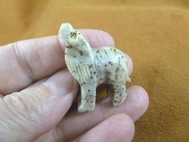 (Y-WOL-15) spotted WOLF coyote wild dog carving SOAPSTONE stone PERU FIG... - $8.99