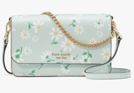 Kate Spade Madison Flap Crossbody Bag Blue Floral Chain Purse Daisy KG68... - $89.09