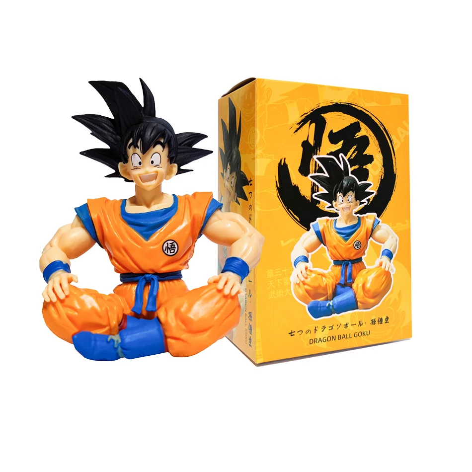 12CM Bandai Dragon Ball Z Anime Figure Sitting Position Son Goku Super Saiyan - £11.32 GBP