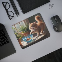 Cute Cat Desk Mouse Pad, Fun Home Office Decor, Gift for Cat Lovers, Pet... - $13.99