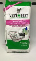 Vet&#39;s Best Comfort-Fit Disposable Female Diapers XS 12pk - £13.90 GBP