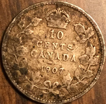 1907 Canada Silver 10 Cents Coin - £5.16 GBP