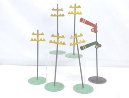 6 Prewar Metal Accessories 5 Telephone Poles 1 Semaphore Signal O Gauge - $29.69