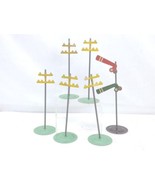 6 Prewar Metal Accessories 5 Telephone Poles 1 Semaphore Signal O Gauge - $40.60 CAD