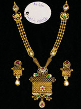 22Kt Gelbgold Hochzeit Antik Vintage Halskette Ohrringe Schmuck-Set - £4,802.04 GBP
