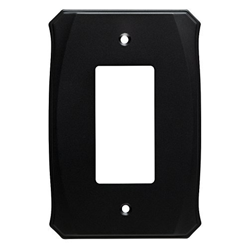 W34474-FB Serene Single GFCI Outlet Cover Plate Flat Black - $5.53