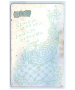 Vintage 1909 Embossed Love Blue Ribbon Bow Postcard - €6,02 EUR