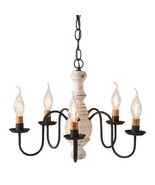 COUNTRY CHANDELIER 5 Candelabra WOOD &amp; METAL Ceiling Light , Americana W... - $7,122.92 MXN