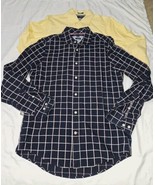 2 VTG Tommy Hilfiger Shirts Mens Small Multicolor Plaid Button Down Long... - £12.35 GBP