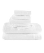 Hotel Style 6-Piece Egyptian Cotton Tencel Lyocell, Bath Towel Set, Arctic White - $42.97