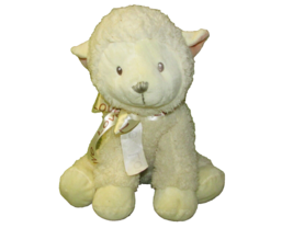 Beverly Hills Plush Rattle Lamb 12&quot; Wooly Sheep Love Ribbon Teddy Bear Co. Baby - $18.27