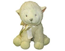 Beverly Hills Plush Rattle Lamb 12&quot; Wooly Sheep Love Ribbon Teddy Bear Co. Baby - £14.55 GBP