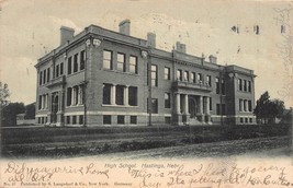 Hastings Nebraska~High SCHOOL~1905 Langsdorf Photo Postcard - £4.10 GBP