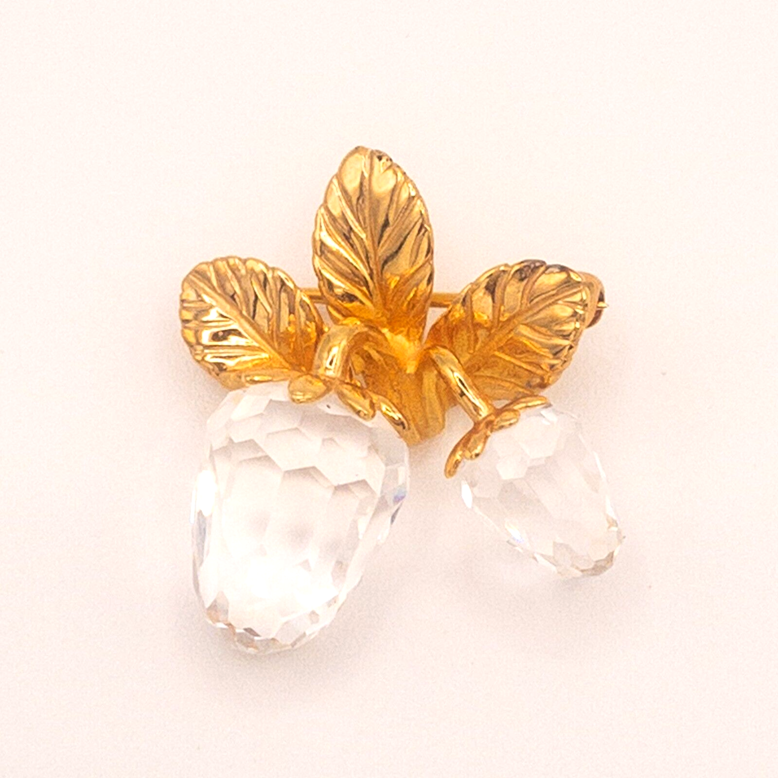 Strawberry Brooch Pin Swarovski Gold Tone Crystal Memories Accessories With Box - $48.33
