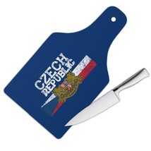 Czech Coat Of Arms : Gift Cutting Board Republic National Flag Lion Symbol Retro - £22.79 GBP
