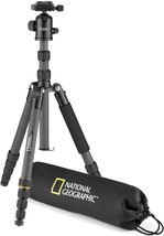 National Geographic Travel Tripod Kit, 90°Column 5-Section Legs, Carbon Fiber, - $129.98