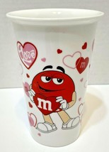 M and M Tall Ceramic Tumbler 10 fl oz Love Hearts Valentines Day No Lid - £6.83 GBP
