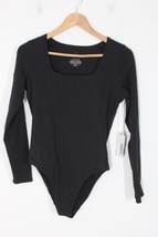 NWT Everlane M Black Long Sleeve Supima Cotton Square Neck Bodysuit Top - £23.80 GBP