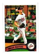 2011 Topps Baseball Card 177 Brian Matusz Baltimore Orioles Pitcher - £2.37 GBP