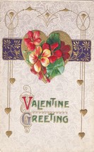 Vtg Postcard c 1910s Valentine Greeting - Emboosed &amp; Gilded - Unused - £34.65 GBP