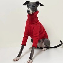 Italian Greyhound Sweater Whippet Turtleneck Red Christmas Knitted Sweat... - £28.42 GBP+