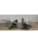 Vintage Pair Of Brass Fighting Roosters Cocks Statues Post 1950 Japan MH JD - $903.92 MXN