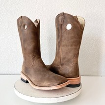 Lane Capitan Mens Cowboy Boots Size 9D Distressed Brown Leather Wide Squ... - £128.18 GBP