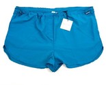 Happily Grey Women&#39;s Nylon Adjustable Waist Shorts Sz L Aqua Blue New - £15.83 GBP