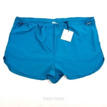 Happily Grey Women&#39;s Nylon Adjustable Waist Shorts Sz L Aqua Blue New - £15.78 GBP
