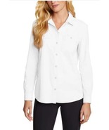 Eddie Bauer Womens Shirt White Long Sleeve Moisture Wicking UPF 50+ Ripstop - €34,35 EUR