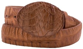 Kids Western Dress Belt Cognac Crocodile Skin Leather Rodeo Buckle Size ... - $135.58 CAD