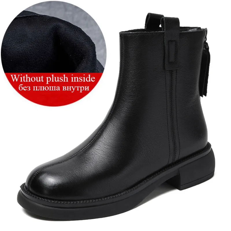 Handmade Women Winter Warm Boots 100% Genuine Cow Leather Back Zipper Fl... - £79.38 GBP
