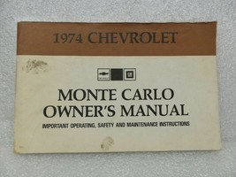 1974 Monte Carlo Owners Manual 16024 - £13.42 GBP
