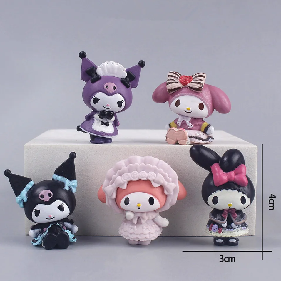 Sanrio Kuromi Doll Model Action Anime Figures Kuromi Mymelody Doll Model Toys - £8.53 GBP+