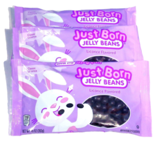 3 Bags of Just Born Black Licorice Flavored Jelly Beans Candy 10 oz. Exp 06/2025 - £12.05 GBP