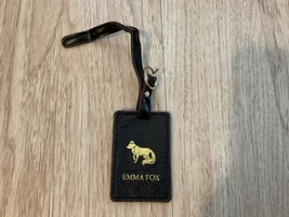 Emma Fox Handbag Purse Fob Black Goldtone Leather - $27.13 CAD