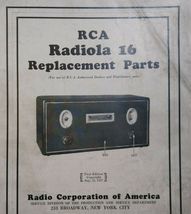 RCA Radiola 16 Replacement Parts Pamphlet 1927 Vintage Radio 4 Sided Eph... - $42.92