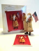 Hallmark Keepsake Ornament North Pole Patriot 4.5&quot; Santa With U.S.A. Flag 2004 - £9.58 GBP
