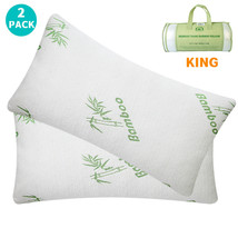 Memory Foam Bamboo Pillow Hypoallergenic Bed Pillows Shredded W/ Washable Cover - £73.02 GBP