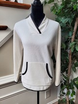 Vintage Talbots Solid Ivory Cotton Long Sleeve Pullover Casual Sweater Medium - £21.92 GBP