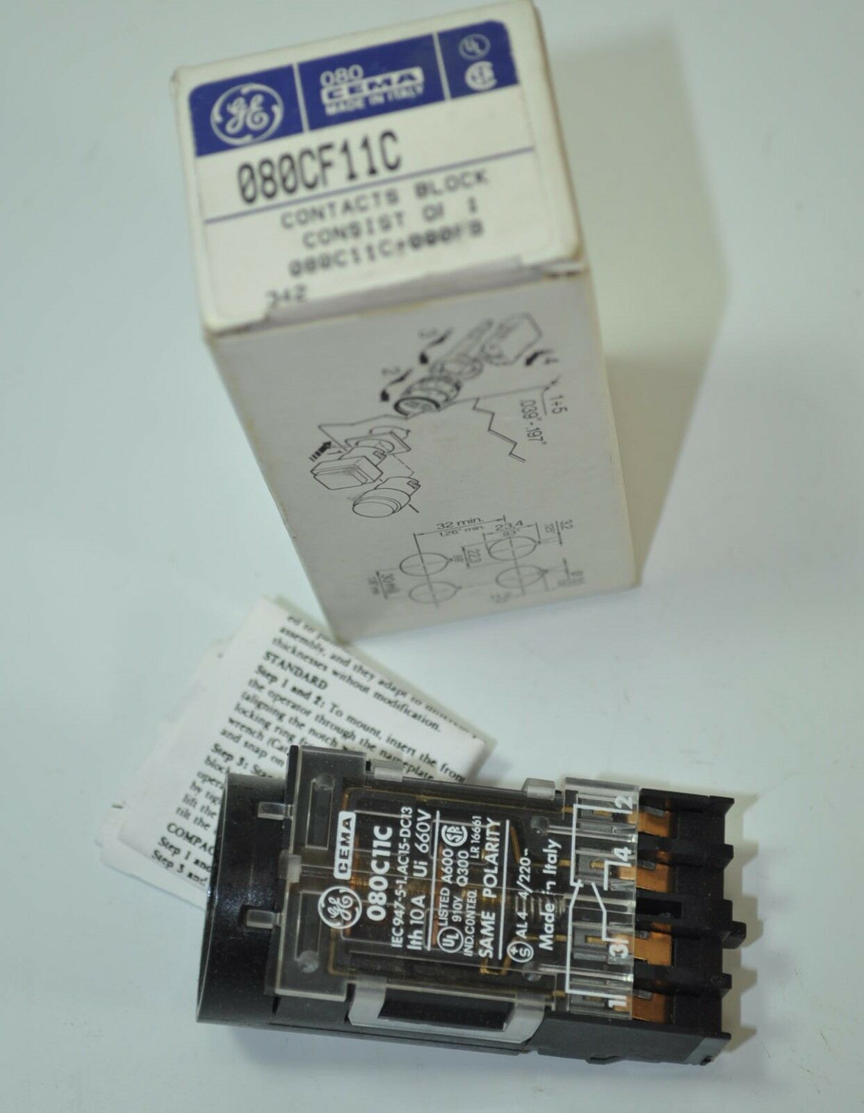 GE General Electric Contact Block Part# 080CF11C - $11.42