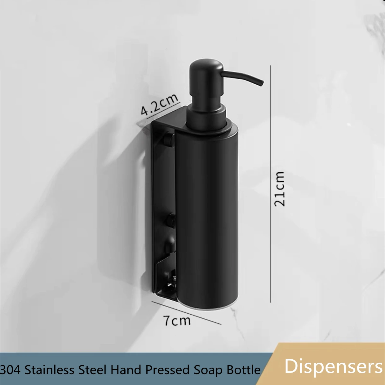 House Home Lotion Bottle Dispensers Black Stainless Steel Shower Gel Shampoo Bat - £58.34 GBP