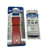 100 Pack Of Double Edge Blue ScrapeRite Plastic Razor Blades &amp; Big Gripper - $24.95