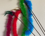 4 COUNT LONG CAT TAIL TEASER BOA FEATHER CAT TOY GO CAT 36 inch - £21.13 GBP